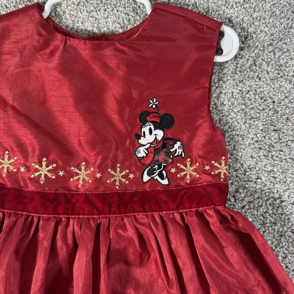 Disney Store Minnie Mouse Dress Sz 3 Snowflakes Stars Christmas Holiday Classic - Picture 4 of 16